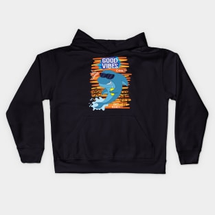 dolphin good vibes Kids Hoodie